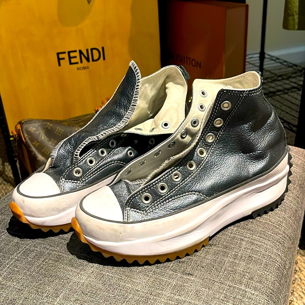 Leather platform converse’s